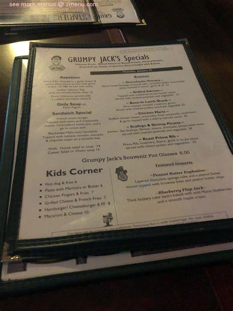 grumpy jacks menu.